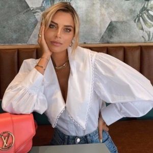 Zara Poplin Shirt with Lapels